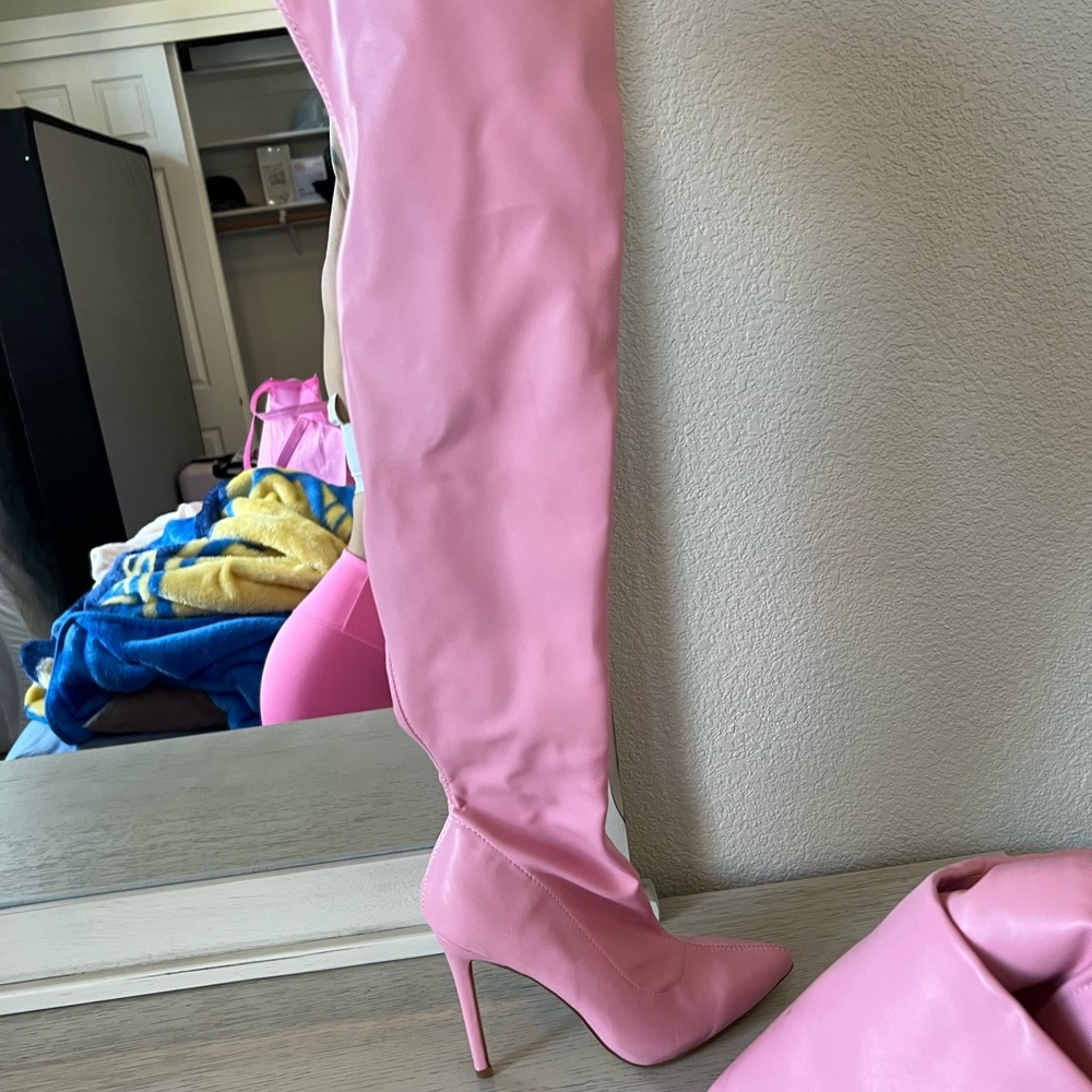 Pink thigh highs